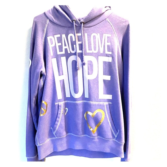 PINK Victoria's Secret Tops - PINK Victoria's Secret Peace Love Hope Hoodie
